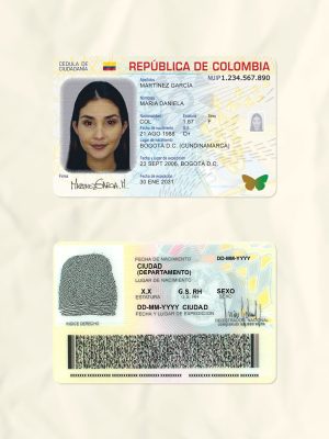 Colombia National Identity Card Fake Template