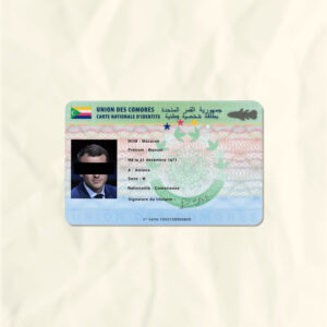 Comoros National Identity Card Fake Template