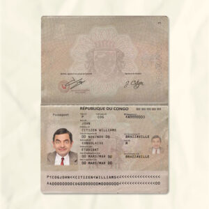 Congo passport fake template