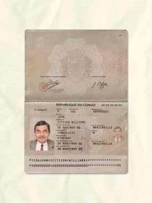 Congo passport fake template