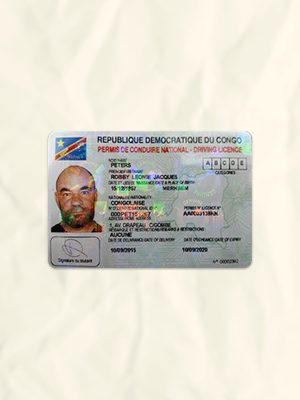 Congo driver license psd fake template