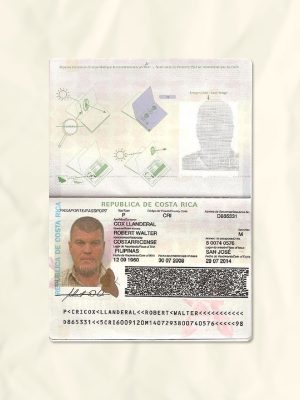 Costa Rica passport fake template