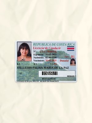 Costa driver license psd fake template