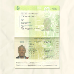 Côte d’Ivoire passport fake template