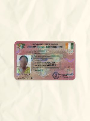 Côte d’Ivoire driver license psd fake template