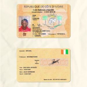 Côte d'Ivoire National Identity Card Fake Template