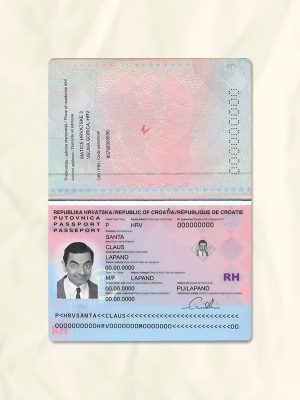 Croatia passport fake template