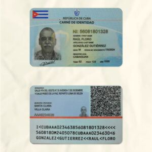 Cuba National Identity Card Fake Template