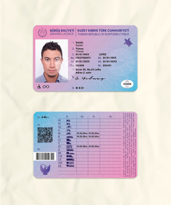 Cyprus driver license psd fake template