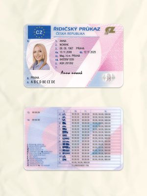 Czechia driver license psd fake template