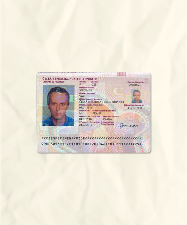 Czechia passport fake template