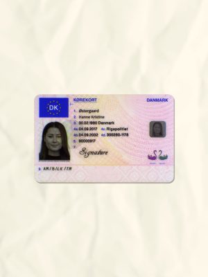 Denark National Identity Card Fake Template