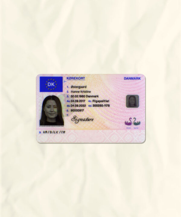 Denark National Identity Card Fake Template