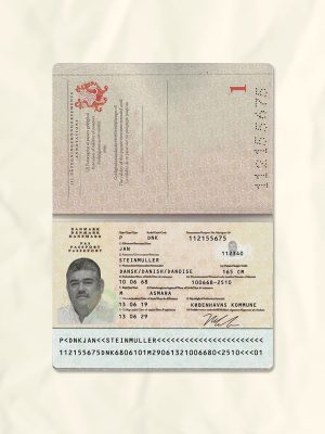 Denmark passport fake template