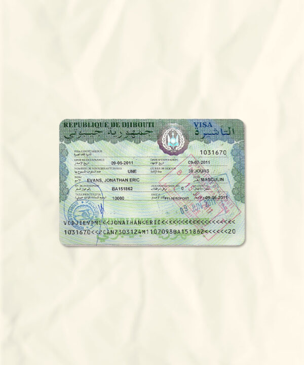 Djibouti passport fake template