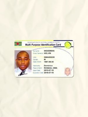 Dominica National Identity Card Fake Template