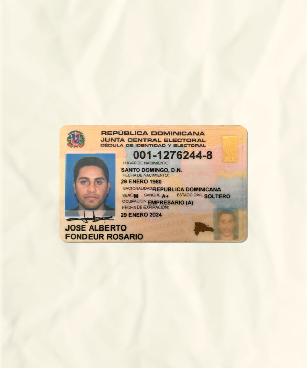Dominican National Identity Card Fake Template