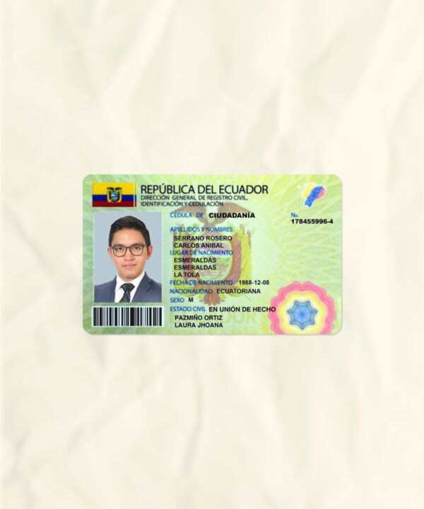 Ecuador National Identity Card Fake Template