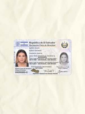 El Salvador National Identity Card Fake Template