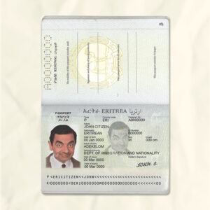 Eritrea passport fake template