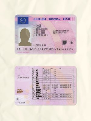 Estonia driver license psd fake template