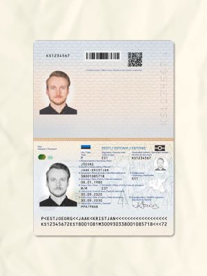 Estonia passport fake template