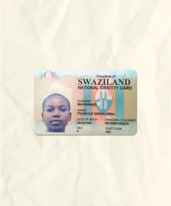 Swaziland National Identity Card Fake Template