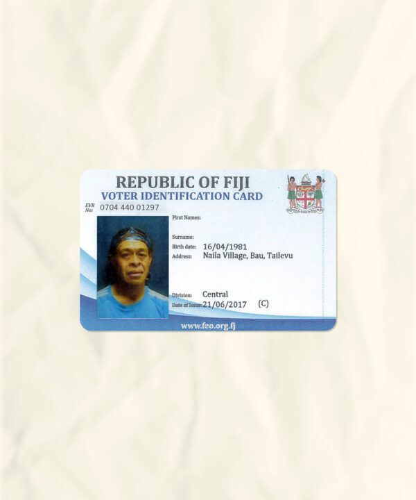 Fiji National Identity Card Fake Template
