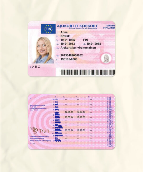 Finland driver license psd fake template