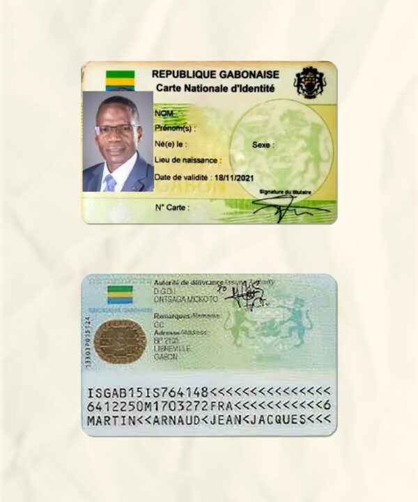 Gabon National Identity Card Fake Template