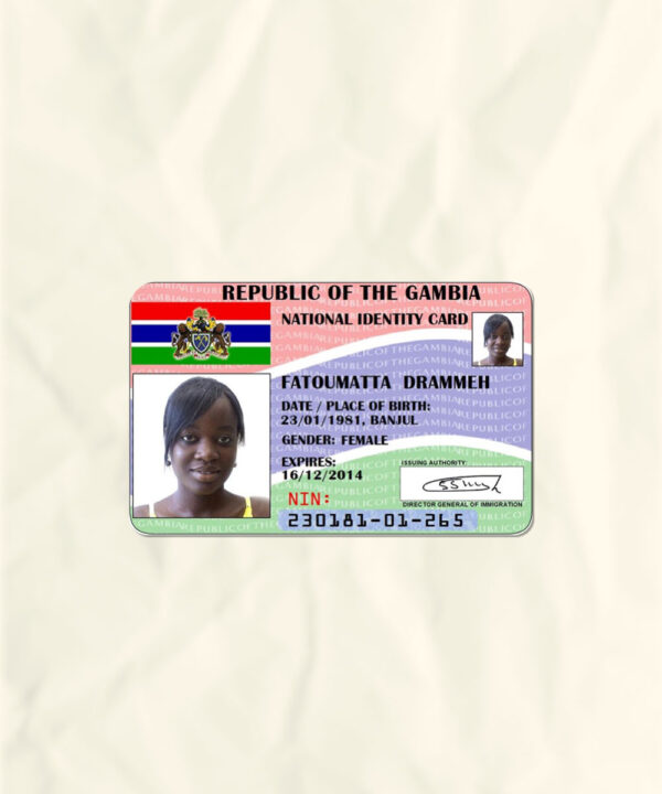 Gambia National Identity Card Fake Template