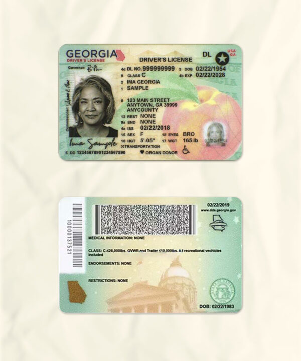 Georgia driver license psd fake template