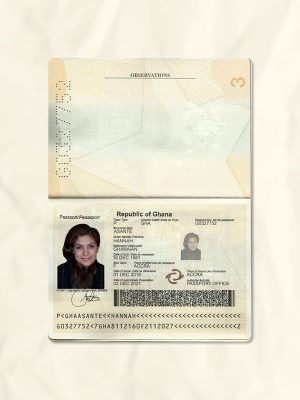 Ghana passport fake template