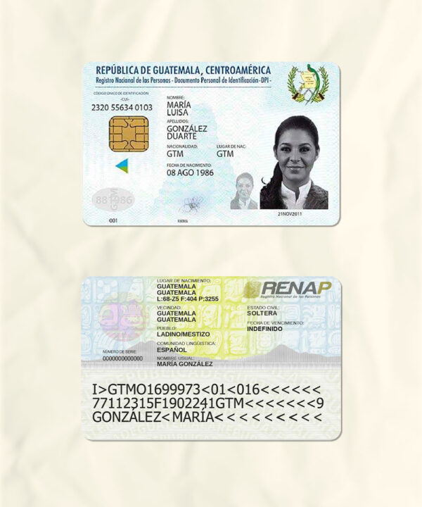Guatemala National Identity Card Fake Template
