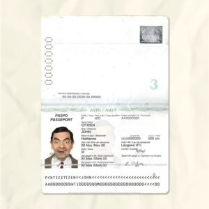 Haiti passport fake template