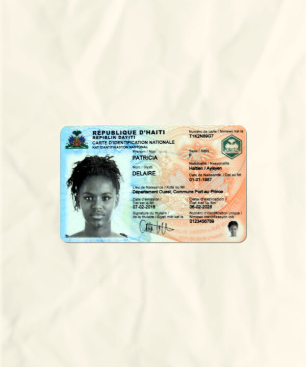 Haiti National Identity Card Fake Template