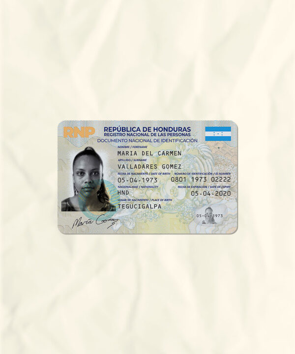Honduras National Identity Card Fake Template