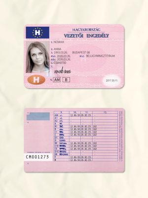 Hungary driver license psd fake template