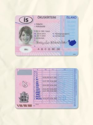 Iceland driver license psd fake template