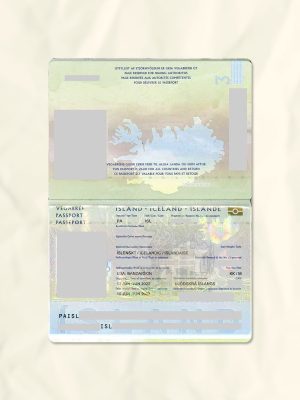 Iceland passport fake template