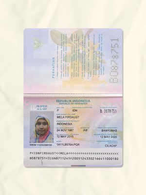 Indonesia passport fake template