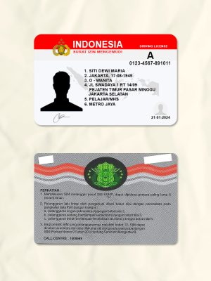 Indonesia driver license psd fake template