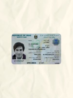 Iraq National Identity Card Fake Template