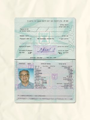 Israel passport fake template