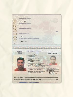 Italy passport fake template