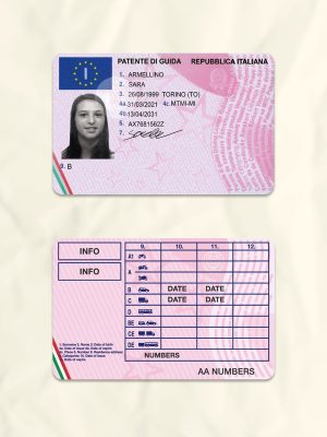 Italy driver license psd fake template