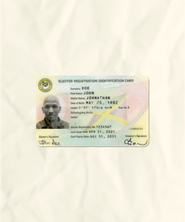 Jamaica National Identity Card Fake Template
