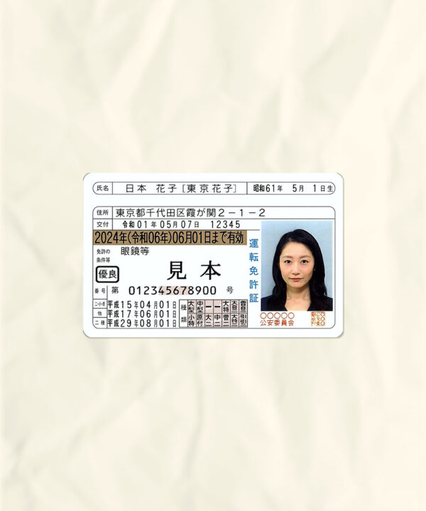 Japan driver license psd fake template