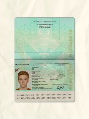 Kazakhstan passport fake template