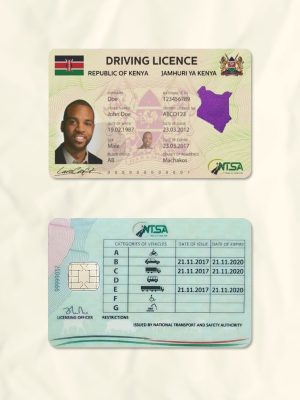 Kenya driver license psd fake template